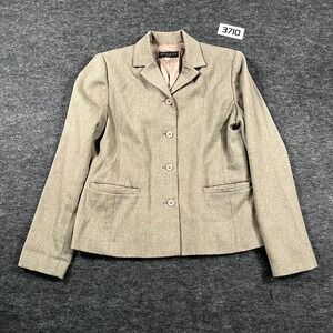 Mariage Mode Blazer Jacket Women 6 Gray Lined Notch Lapel Single Breasted Career